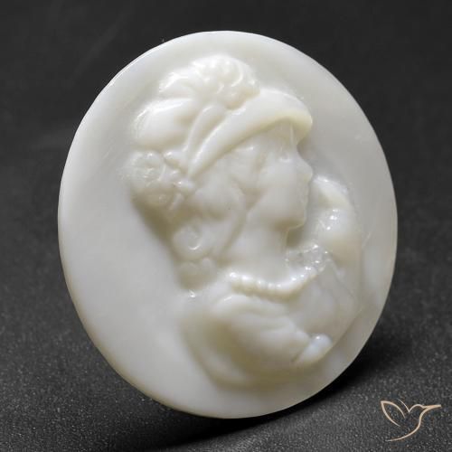 Mother of Pearl Gemstone in 25.1 mm Size for Sale, Mother of Pearl Stone in Pearl White Color