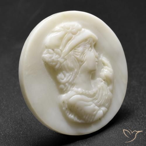 Mother of Pearl Gemstone in 25 mm Size for Sale, Mother of Pearl Stone in Pearl White Color