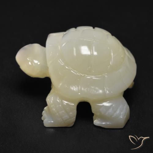 Mother of Pearl Gemstone in 18.7 x 17.1 mm Size for Sale, Mother of Pearl Stone in Pearl White Color