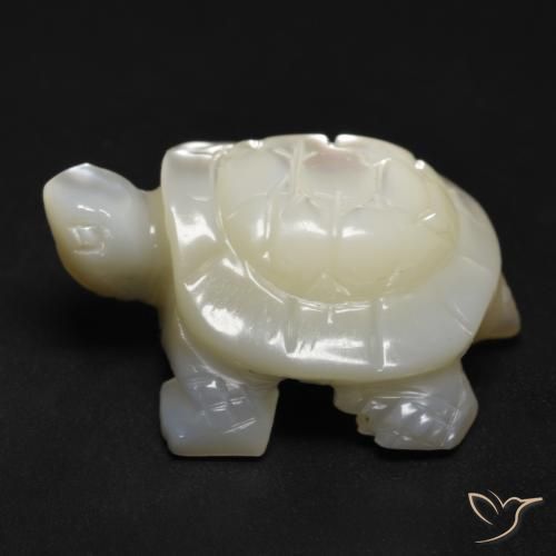 Mother of Pearl Gemstone in 20.9 x 16.4 mm Size for Sale, Mother of Pearl Stone in Pearl White Color