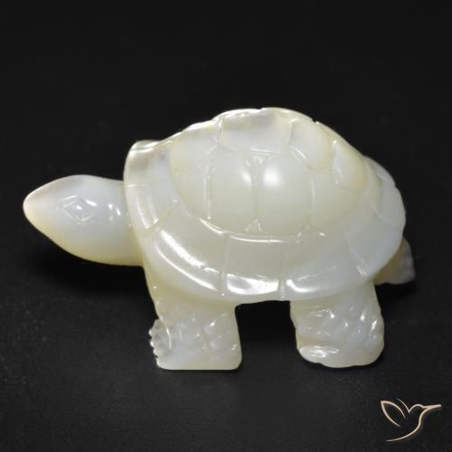 Mother of Pearl Gemstone in 21.5 x 14.9 mm Size for Sale, Mother of Pearl Stone in Pearl White Color