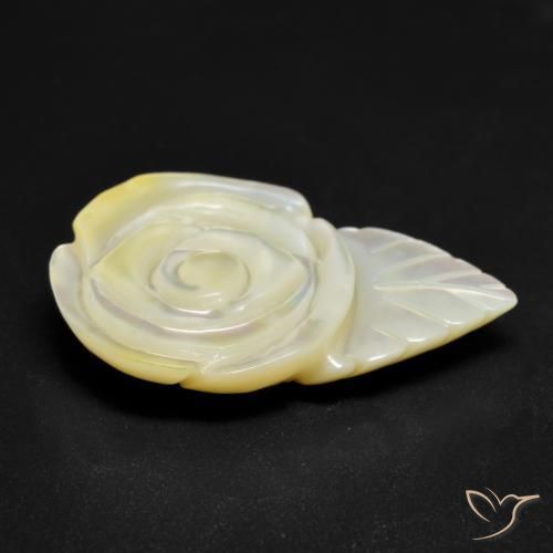 Mother of Pearl Gemstone in 27.1 x 18.4 mm Size for Sale, Mother of Pearl Stone in Pearl White Color