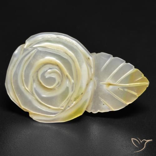 16.6 ct Carved Mother of Pearl, 28.5 x 18.3 mm From China, Photo A