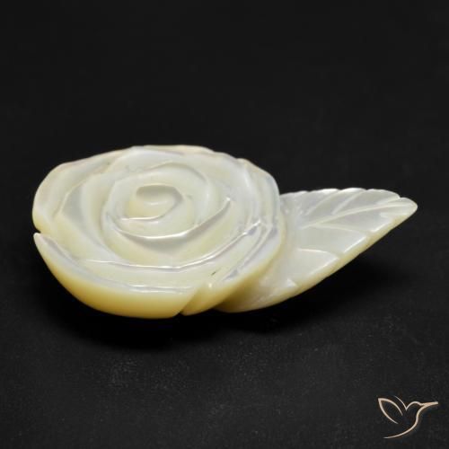 Mother of Pearl Gemstone in 28.4 x 18.6 mm Size for Sale, Mother of Pearl Stone in Pearl White Color