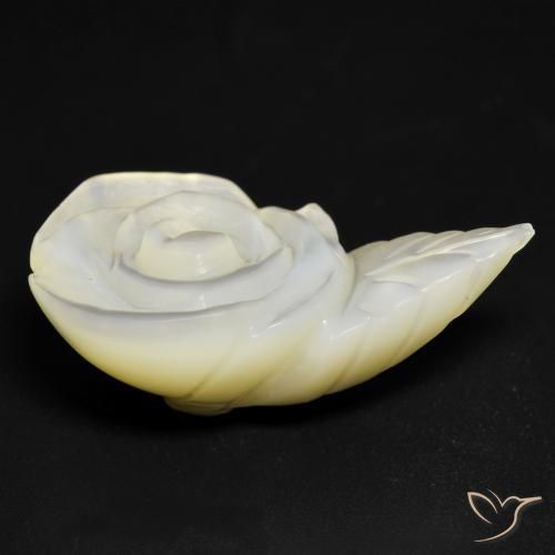Mother of Pearl Gemstone in 24 x 15.7 mm Size for Sale, Mother of Pearl Stone in Pearl White Color