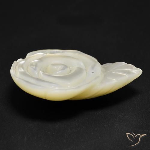 Mother of Pearl Gemstone in 25 x 18 mm (calibrated) Size for Sale, Mother of Pearl Stone in Pearl White Color