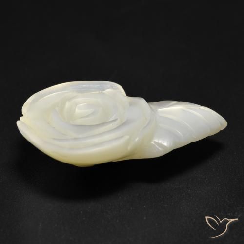 Mother of Pearl Gemstone in 26 x 17.2 mm Size for Sale, Mother of Pearl Stone in Pearl White Color