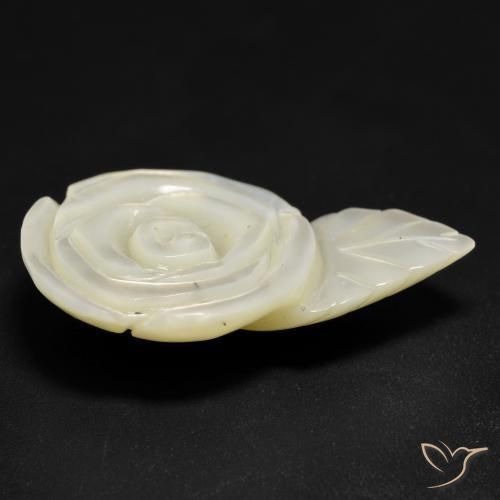 Mother of Pearl Gemstone in 27.9 x 18.3 mm Size for Sale, Mother of Pearl Stone in Pearl White Color