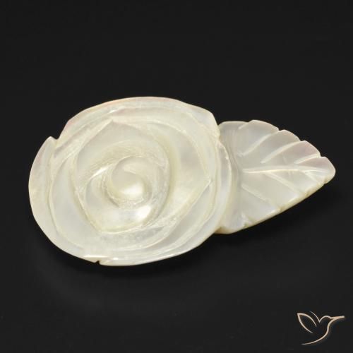 Mother of Pearl Gemstone in 27.1 x 18.1 mm Size for Sale, Mother of Pearl Stone in Pearl White Color