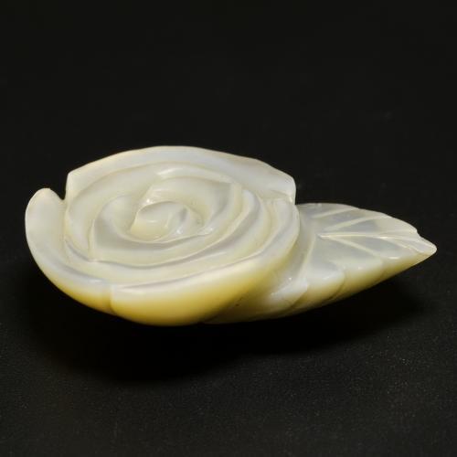 Mother of Pearl Gemstone in 25.6 x 17.6 mm Size for Sale, Mother of Pearl Stone in Pearl White Color