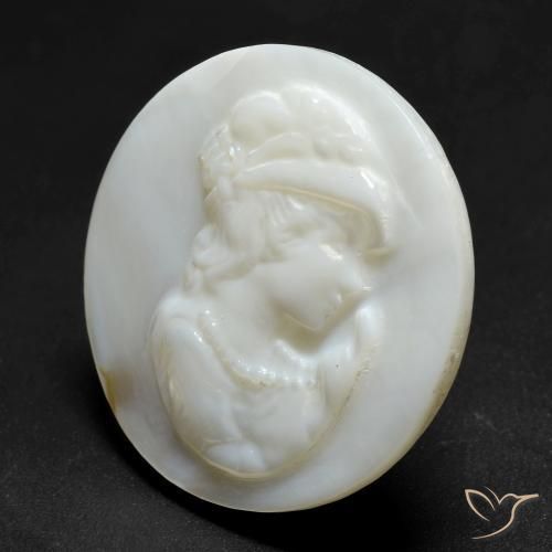 Mother of Pearl Gemstone in 25 mm Size for Sale, Mother of Pearl Stone in Pearl White Color