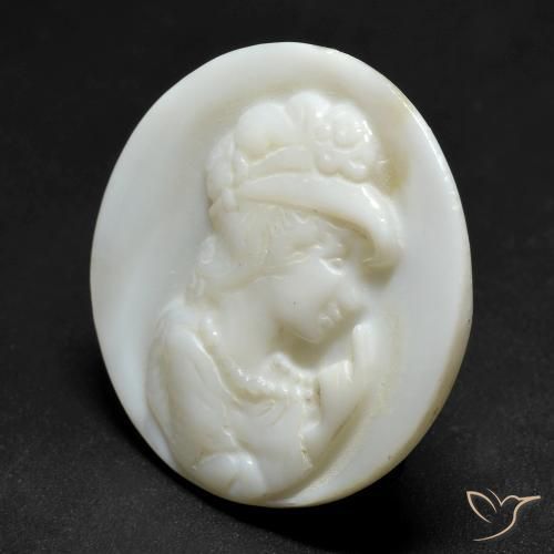Mother of Pearl Gemstone in 25 mm Size for Sale, Mother of Pearl Stone in Pearl White Color
