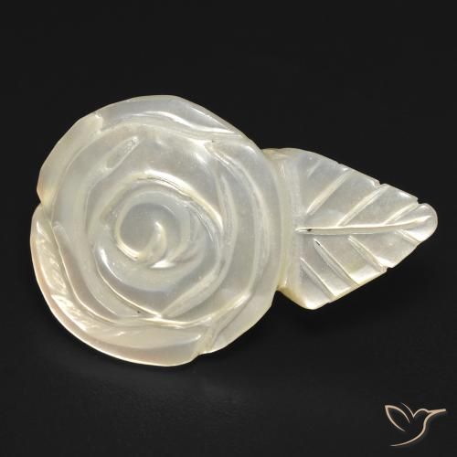 11.49 ct Carved Mother of Pearl, 23.6 x 15.5 mm From China, Photo A