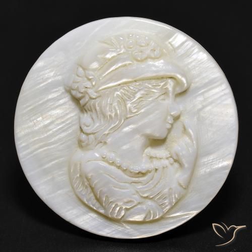 14.26 ct Carved Mother of Pearl, 25.1 mm From China, Photo A