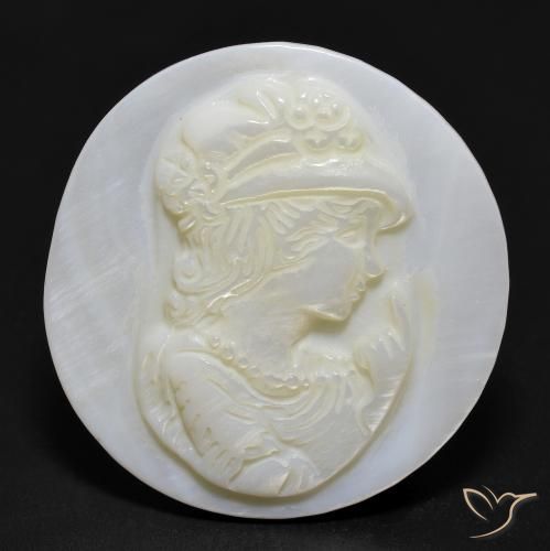 12.98 ct Carved Mother of Pearl, 25.5 mm From China, Photo A
