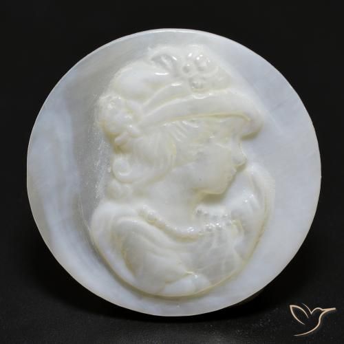 12.25 ct Carved Mother of Pearl, 25.1 mm From China, Photo A
