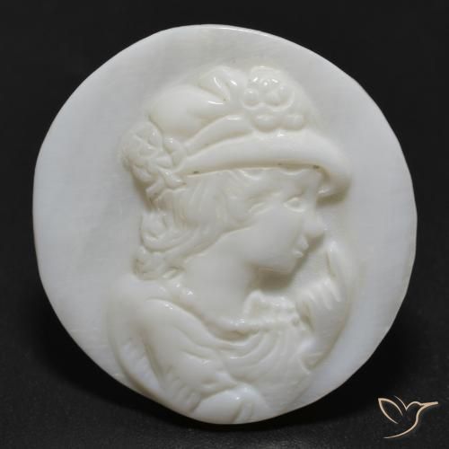 12.15 ct Carved Mother of Pearl, 24.7 mm From China, Photo A