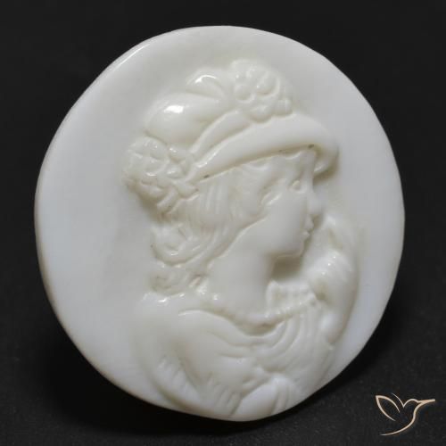 Mother of Pearl Gemstone in 24.7 mm Size for Sale, Mother of Pearl Stone in Pearl White Color