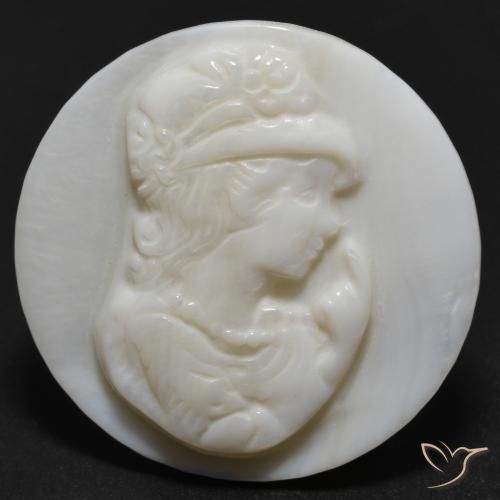14.15 ct Carved Mother of Pearl, 25.5 mm From China, Photo A
