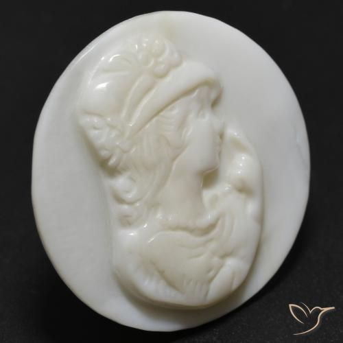 Mother of Pearl Gemstone in 25.5 mm Size for Sale, Mother of Pearl Stone in Pearl White Color