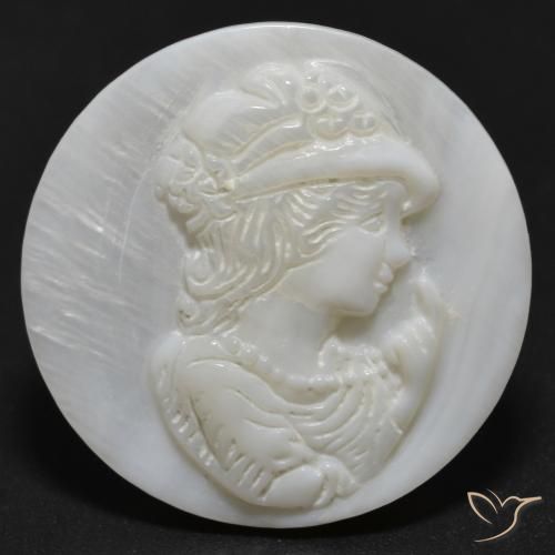 12.97 ct Carved Mother of Pearl, 25.1 mm From China, Photo A
