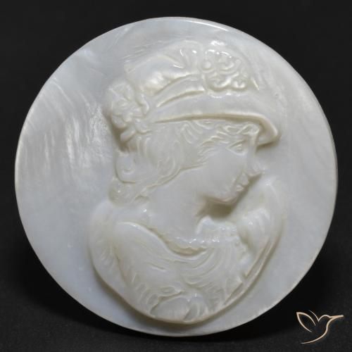 12.91ct Natural Pearl White Mother of Pearl, Round, Opaque