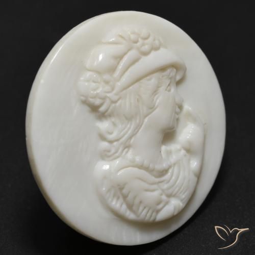 Mother of Pearl Gemstone in 25 mm Size for Sale, Mother of Pearl Stone in Pearl White Color