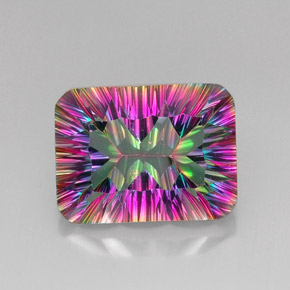 19.36 ct Multicolor Mystic Quartz Gemstone, Mystic Quartz Gem in Octagon Concave Cut Shape for Sale.