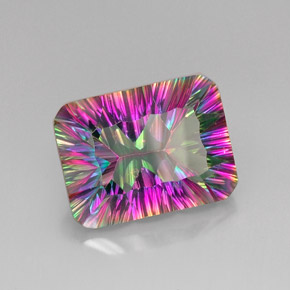 19.36 ct Multicolor Mystic Quartz Stone, Natural Mystic Quartz in Octagon Concave Cut Shape for Sale