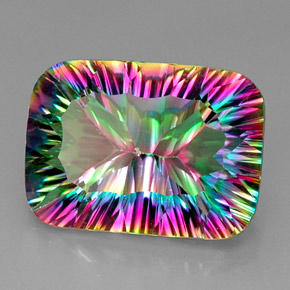 21.66 ct Multicolor Mystic Quartz Gemstone, Mystic Quartz Gem in Octagon Concave Cut Shape for Sale.