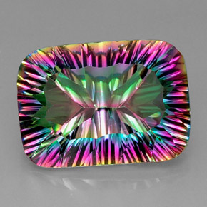 21.66 ct Multicolor Mystic Quartz Stone, Natural Mystic Quartz in Octagon Concave Cut Shape for Sale
