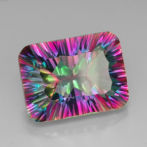 21.30 ct Multicolor Mystic Quartz Stone, Natural Mystic Quartz in Octagon Concave Cut Shape for Sale