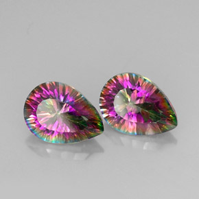 9.52 ct Multicolor Mystic Quartz Stone, Natural Mystic Quartz in Pear Concave Cut Shape for Sale