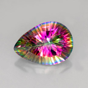 4.86 ct Multicolor Mystic Quartz Gemstone, Mystic Quartz Gem in Pear Concave Cut Shape for Sale.