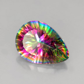 4.86 ct Multicolor Mystic Quartz Stone, Natural Mystic Quartz in Pear Concave Cut Shape for Sale