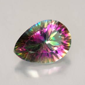 4.79 ct Multicolor Mystic Quartz Gemstone, Mystic Quartz Gem in Pear Concave Cut Shape for Sale.