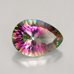 4.79 ct Multicolor Mystic Quartz Stone, Natural Mystic Quartz in Pear Concave Cut Shape for Sale