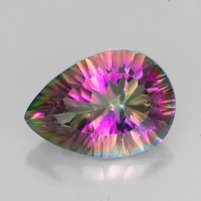 4.75 ct Multicolor Mystic Quartz Gemstone, Mystic Quartz Gem in Pear Concave Cut Shape for Sale.