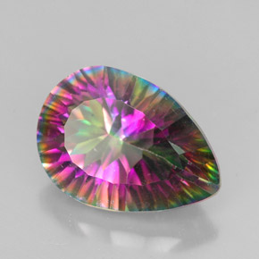4.75 ct Multicolor Mystic Quartz Stone, Natural Mystic Quartz in Pear Concave Cut Shape for Sale