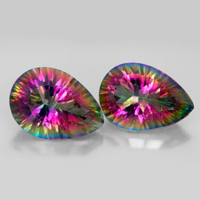 9.33 ct Multicolor Mystic Quartz Gemstone, Mystic Quartz Gem in Pear Concave Cut Shape for Sale.