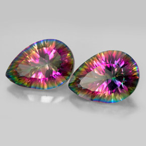 9.33 ct Multicolor Mystic Quartz Stone, Natural Mystic Quartz in Pear Concave Cut Shape for Sale