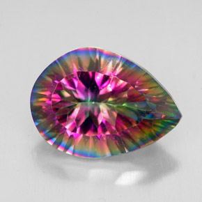 4.68 ct Multicolor Mystic Quartz Gemstone, Mystic Quartz Gem in Pear Concave Cut Shape for Sale.