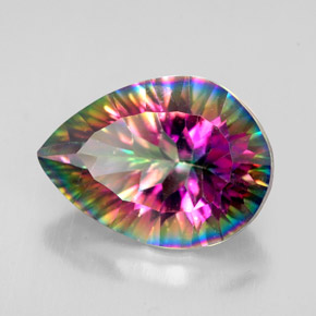 4.68 ct Multicolor Mystic Quartz Stone, Natural Mystic Quartz in Pear Concave Cut Shape for Sale