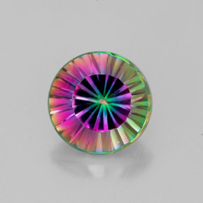 2.41 ct Multicolor Mystic Quartz Gemstone, Mystic Quartz Gem in Round Concave Cut Shape for Sale.