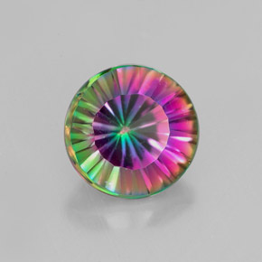 2.41 ct Multicolor Mystic Quartz Stone, Natural Mystic Quartz in Round Concave Cut Shape for Sale