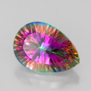4.85 ct Multicolor Mystic Quartz Gemstone, Mystic Quartz Gem in Pear Concave Cut Shape for Sale.