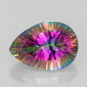 4.85 ct Multicolor Mystic Quartz Stone, Natural Mystic Quartz in Pear Concave Cut Shape for Sale