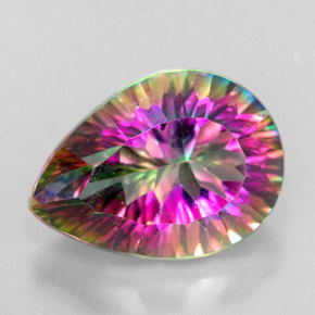 5.40 ct Multicolor Mystic Quartz Gemstone, Mystic Quartz Gem in Pear Concave Cut Shape for Sale.