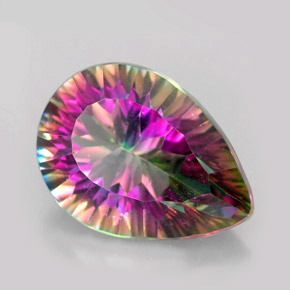 5.40 ct Multicolor Mystic Quartz Stone, Natural Mystic Quartz in Pear Concave Cut Shape for Sale