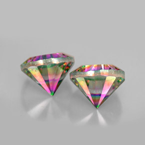 Mystic Quartz Gemstone in 9 mm (calibrated) Size for Sale, Mystic Quartz Stone in Top Rainbow Color